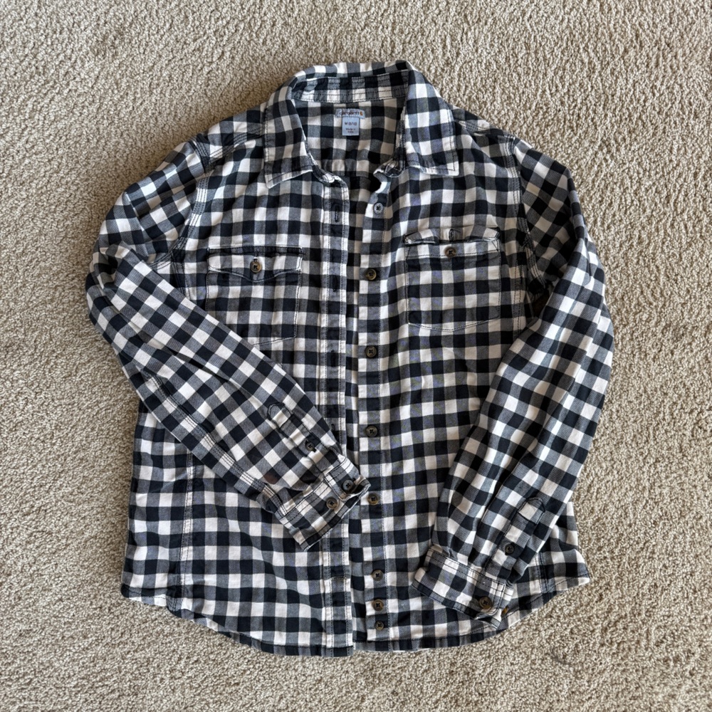 Women’s Carhartt Black and White Checkered Flannel - Medium